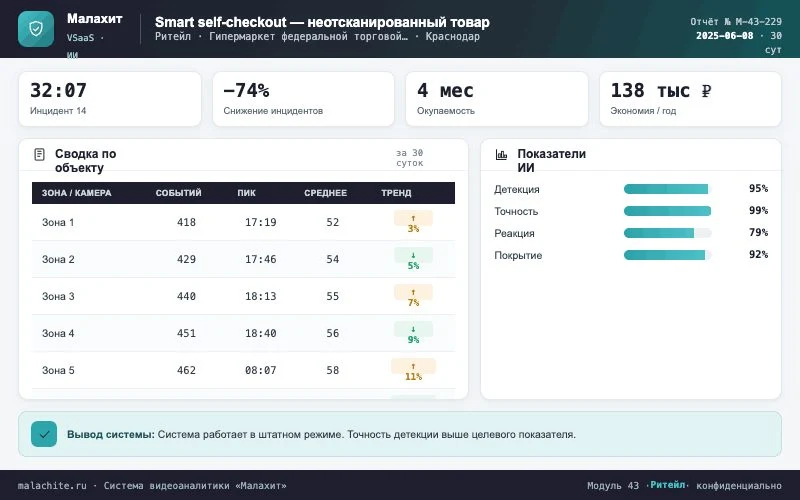 Отчёт за период — Система Малахит